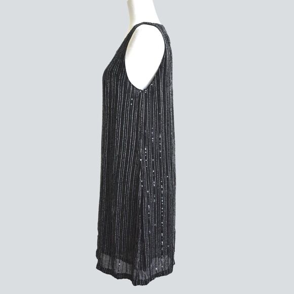 MLV Women's Embellished & Sequined Mini Black Dress Size M - Picture 2 of 7
